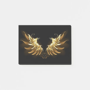Golden Angel Wings on Black background Post-it Notes