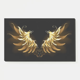 Golden Angel Wings on Black background Post-it Notes