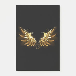 Golden Angel Wings on Black background Post-it Notes