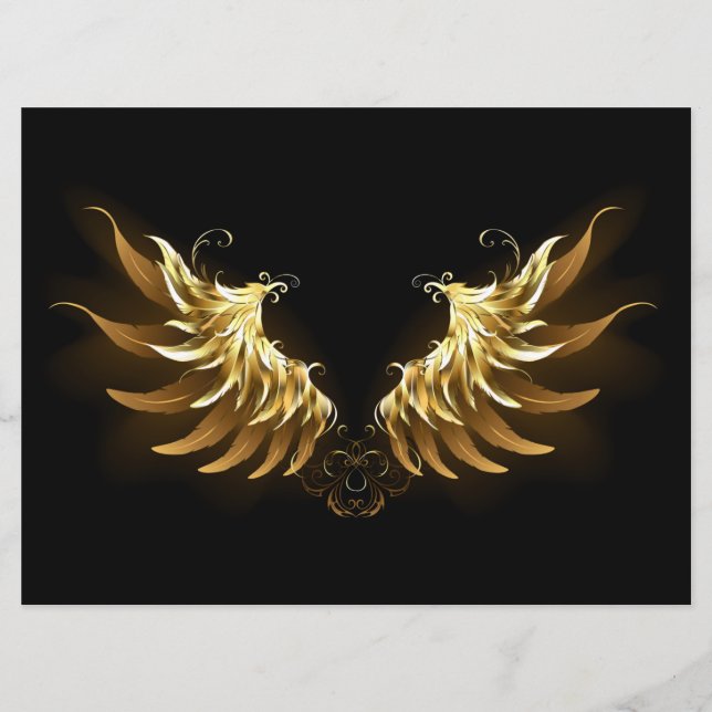 Golden Angel Wings on Black background Program (Front)