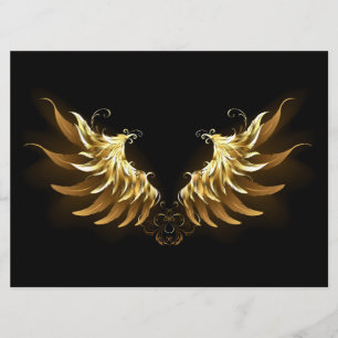 Golden Angel Wings on Black background Program