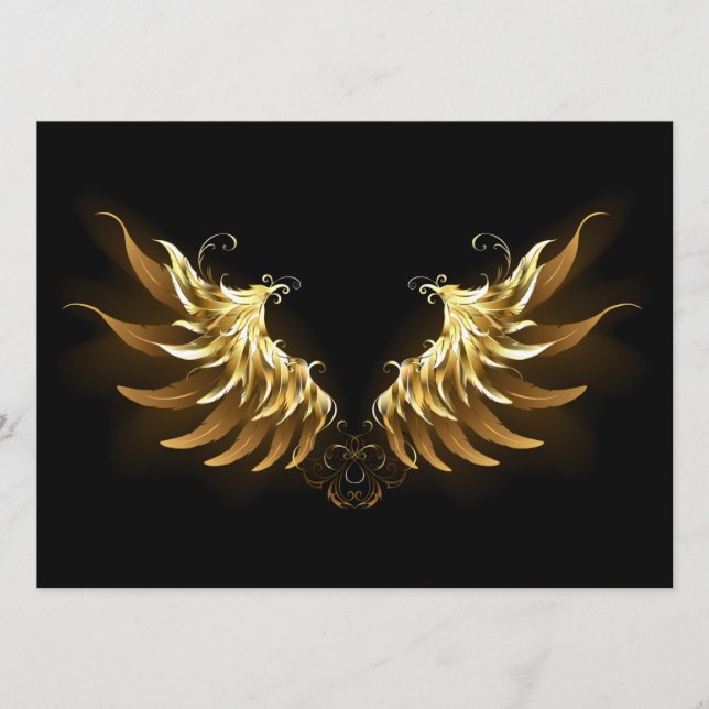 Golden Angel Wings on Black background Program (Front)