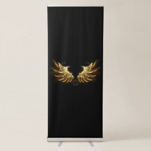 Golden Angel Wings on Black background Retractable Banner