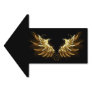 Golden Angel Wings on Black background Sign