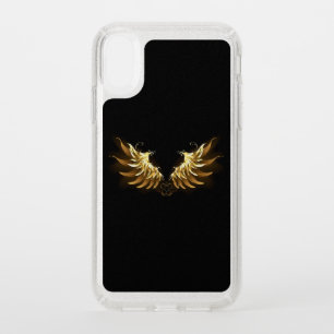 Golden Angel Wings on Black background Speck iPhone XR Case
