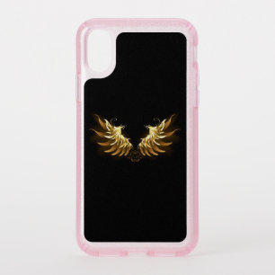 Golden Angel Wings on Black background Speck iPhone XS Case