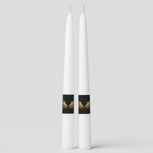 Golden Angel Wings on Black background Taper Candle