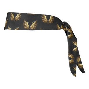 Golden Angel Wings on Black background Tie Headband