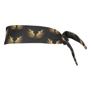 Golden Angel Wings on Black background Tie Headband