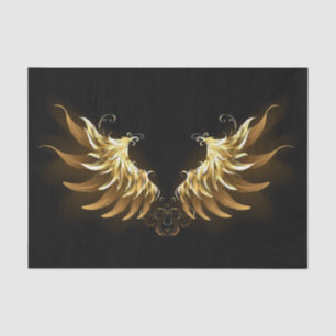 Golden Angel Wings on Black background Tissue Paper