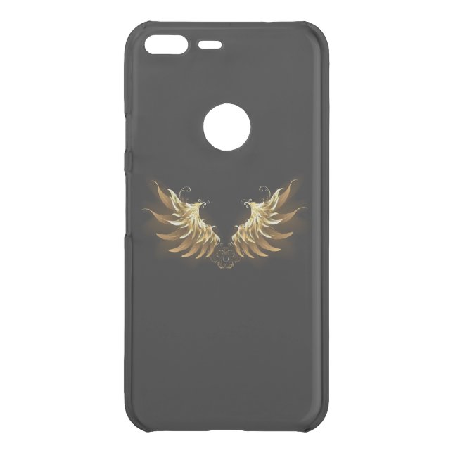 Golden Angel Wings on Black background Uncommon Google Pixel XL Case (Back)
