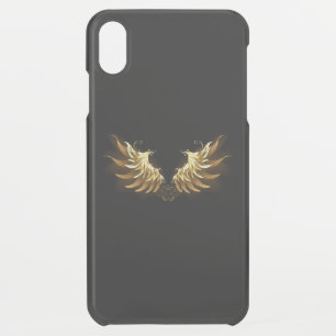 Golden Angel Wings on Black background iPhone XS Max Case