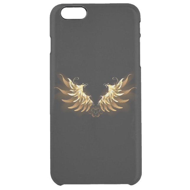 Golden Angel Wings on Black background Uncommon iPhone Case (Back)