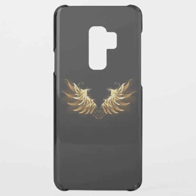 Golden Angel Wings on Black background Uncommon Samsung Galaxy Case (Back)