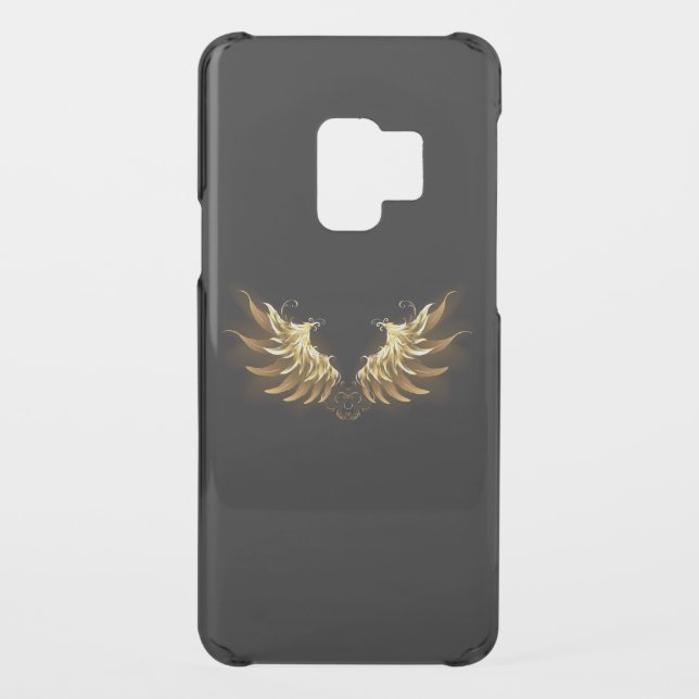 Golden Angel Wings on Black background Uncommon Samsung Galaxy Case (Back)