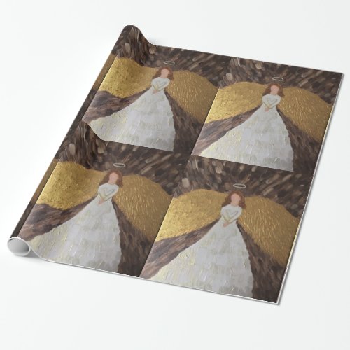 Golden Angel Wrapping Paper