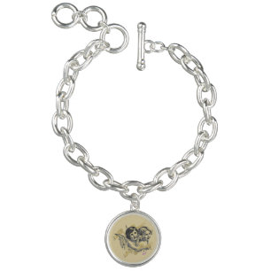 Golden Angels Music Swirl 2 Silver Charm Bracelet