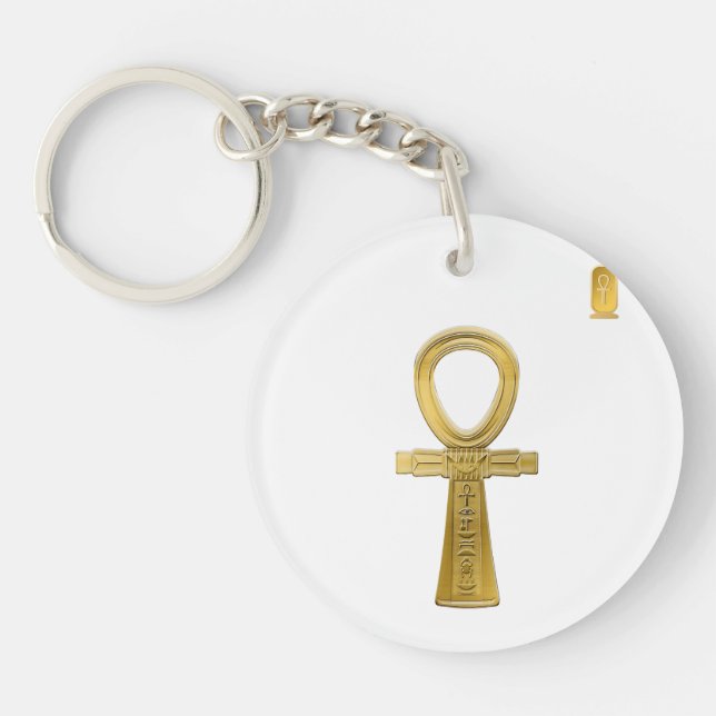 Golden Ankh - Ancient Egyptian Symbol of Life Keychain (Front)