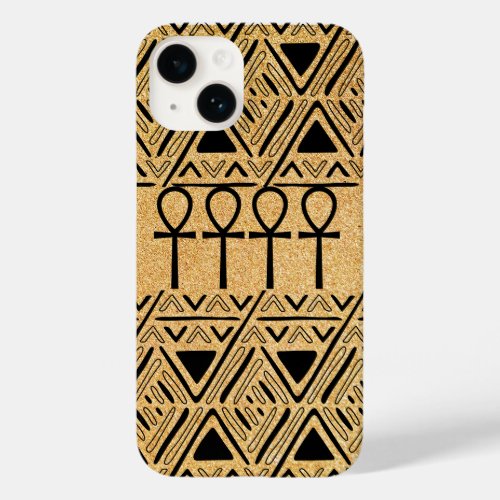 Golden Ankh and Tribal Beauty Phone Case