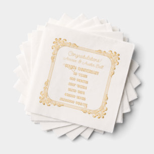 Golden Anniversary 50th  Foil Napkins