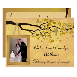 Golden Anniversary 50th Love Birds Invitation