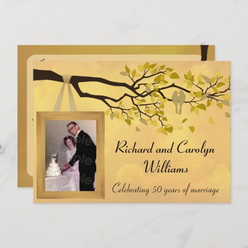 Golden Anniversary 50th Love Birds Invitation