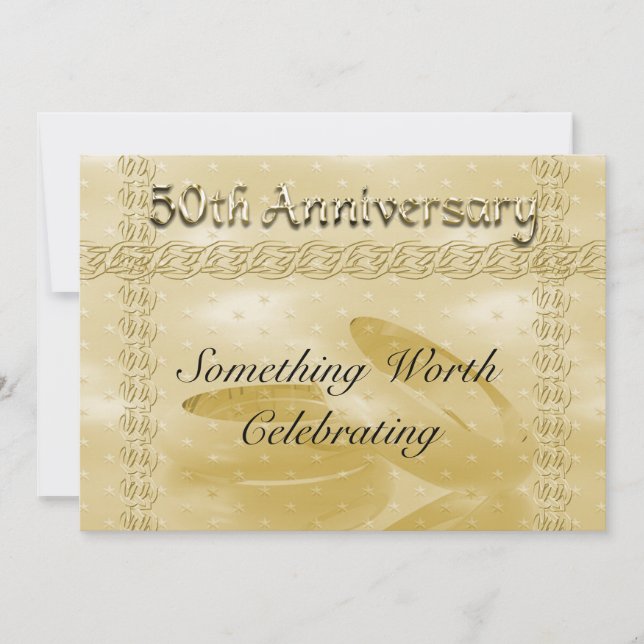 Golden Anniversary Bands Of Love Set Invitation (Front)