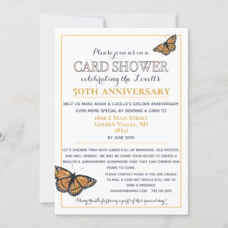 Golden Anniversary Card Shower Monarch Butterfly