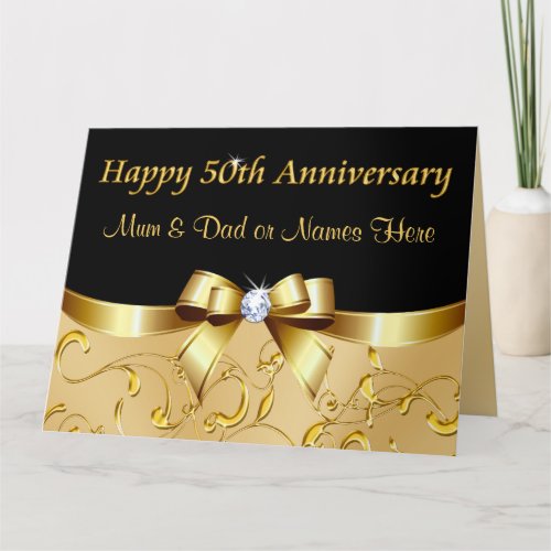 Golden Anniversary Cards for Mum and Dad YOUR TEXT