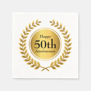Golden Anniversary Celebration Paper Napkins