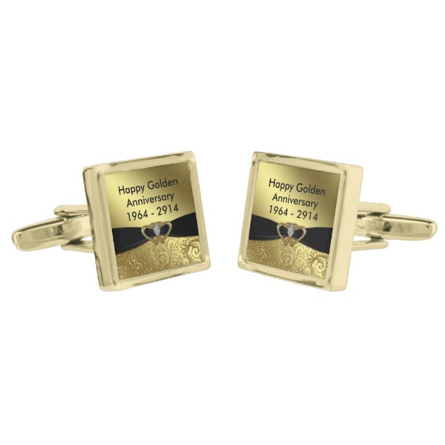 Golden Anniversary Cufflinks (Angled)