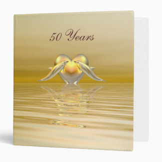 Golden Anniversary Dolphins and Heart Binder