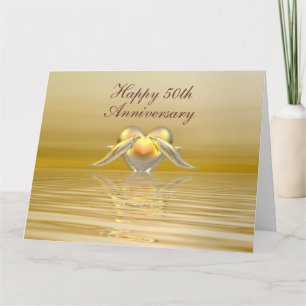 Golden Anniversary Dolphins and Heart Card
