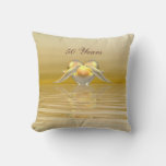 Golden Anniversary Dolphins And Heart Throw Pillow at Zazzle