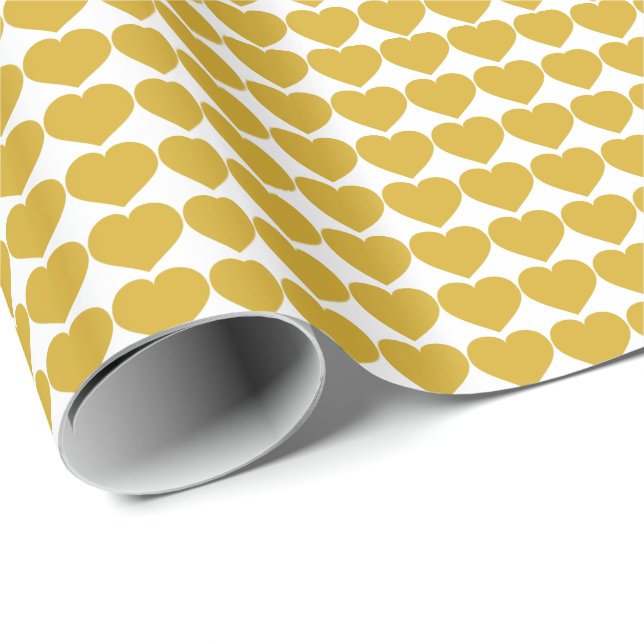 Golden Anniversary Gold Hearts Wrapping Paper (Roll Corner)