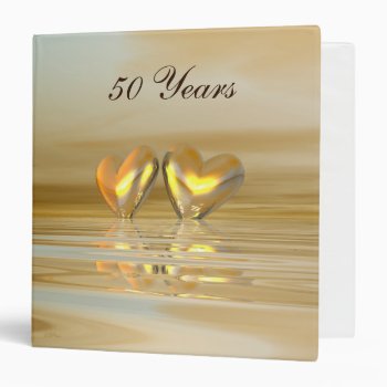Golden Anniversary Hearts Binder by Peerdrops at Zazzle