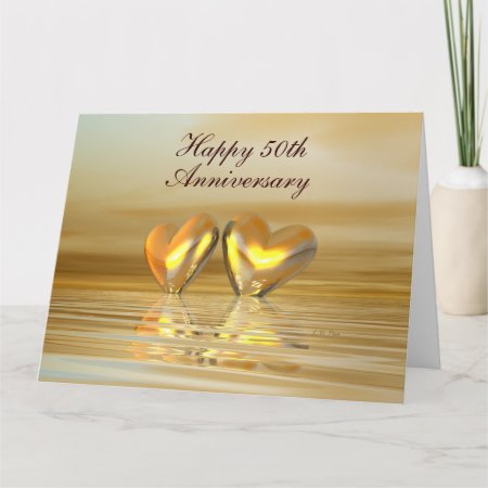 Golden Anniversary Hearts Card