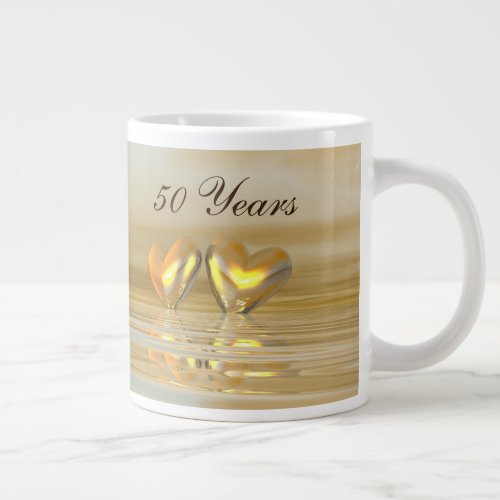 Golden Anniversary Hearts Giant Coffee Mug