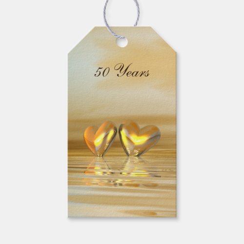 Golden Anniversary Hearts Gift Tags