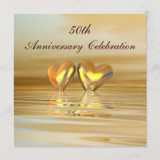 Golden Anniversary Hearts Invitation