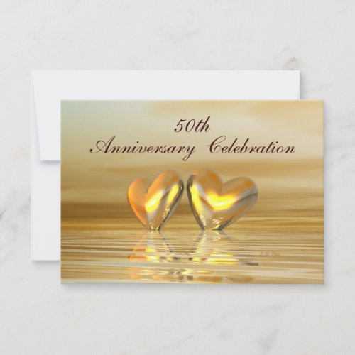 Golden Anniversary Hearts Custom Announcement