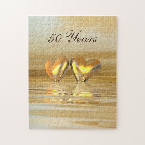 Golden Anniversary Hearts Jigsaw Puzzle