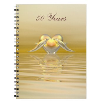 Golden Anniversary Hearts Notebook by Peerdrops at Zazzle