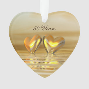 Golden Anniversary Hearts Ornament