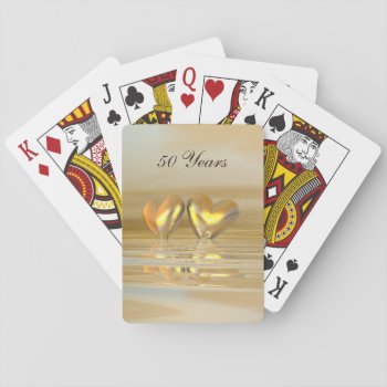 Golden Anniversary Hearts Playing Cards by Peerdrops at Zazzle