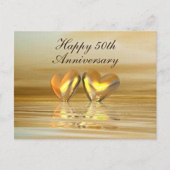 Golden Anniversary Hearts Postcard by Peerdrops at Zazzle