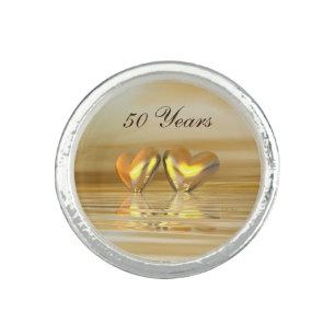 Golden Anniversary Hearts Ring