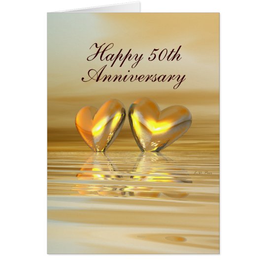  Golden  Anniversary  Hearts Tall Card  Zazzle  com