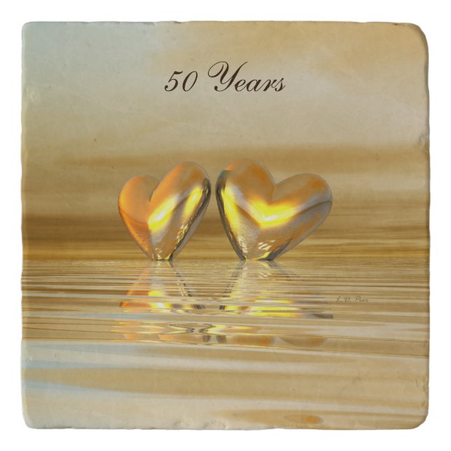 Golden Anniversary Hearts Trivet (Front)