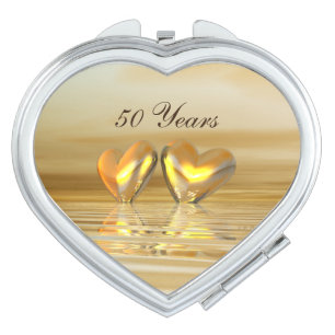 Golden Anniversary Hearts Vanity Mirror
